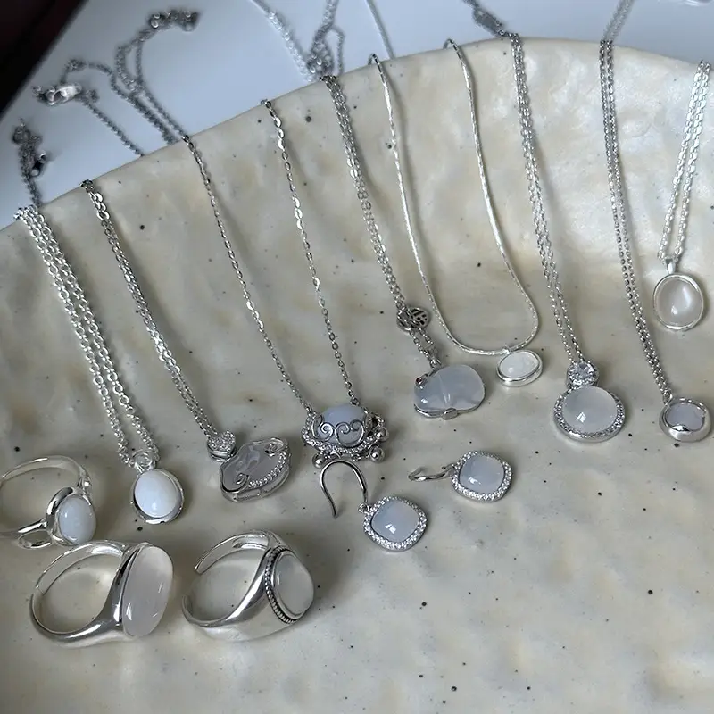 White Chalcedony Dangle Earrings for Women — feature 3
