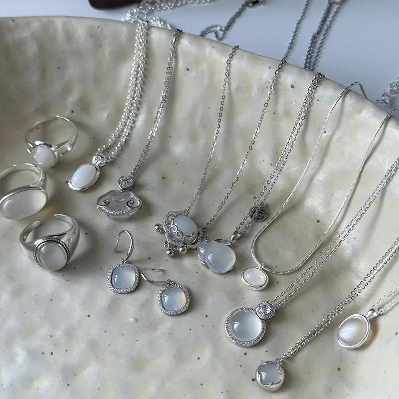 White Chalcedony Dangle Earrings for Women — feature 5