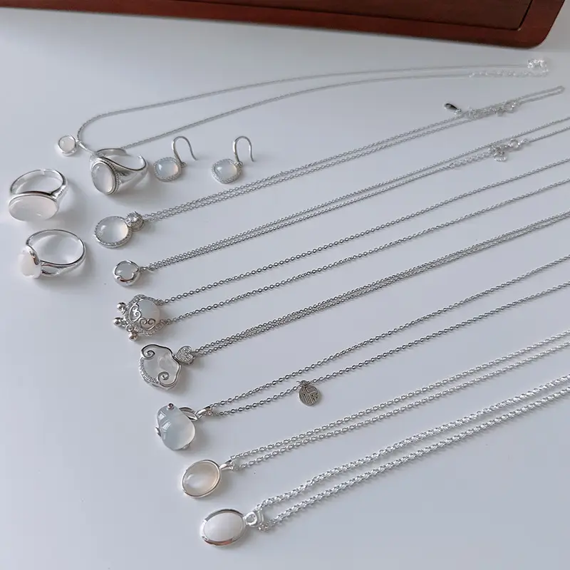 White Chalcedony Dangle Earrings for Women — feature 6