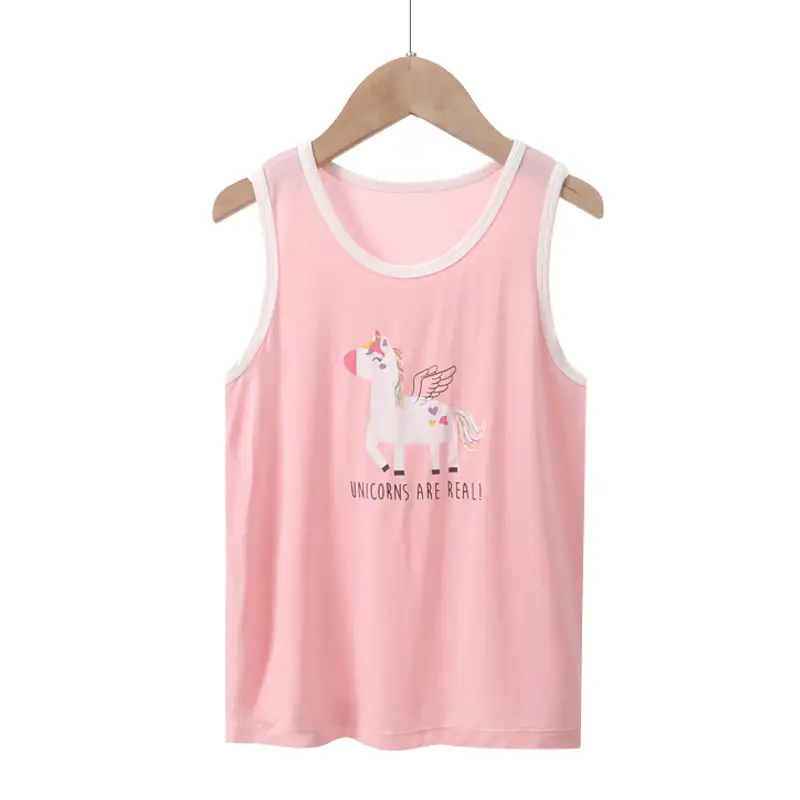 Children's Unicorn Sleeveless Vest Set Pink White