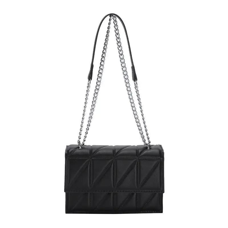 Pink Quilted Chain Shoulder Bag for Women - Image 10