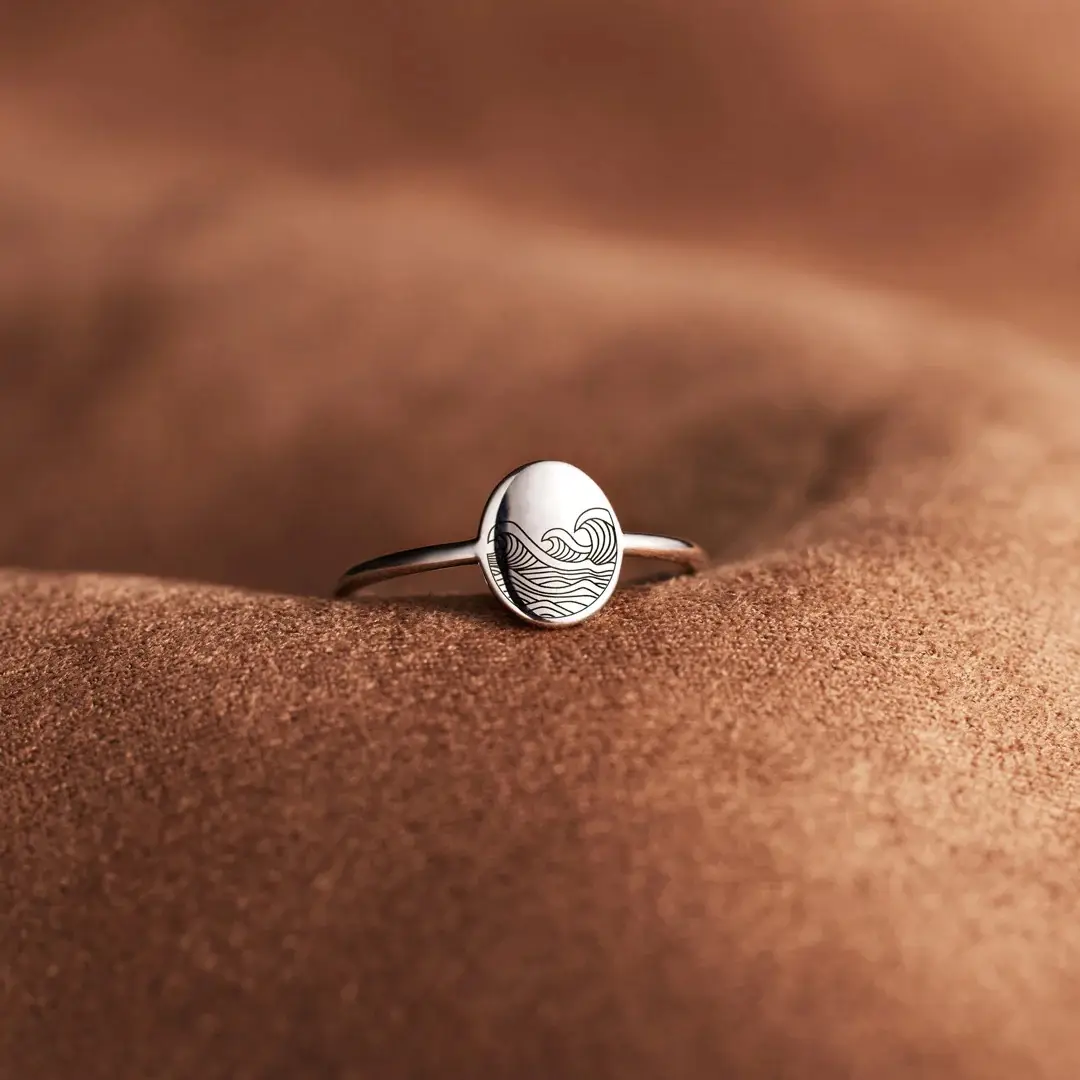 S925 Pure Silver Sea Wave Storm Ring for Women - Image 3