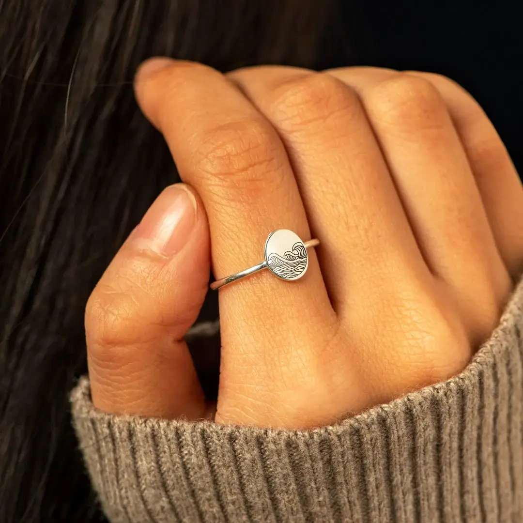 S925 Pure Silver Sea Wave Storm Ring for Women - Image 4