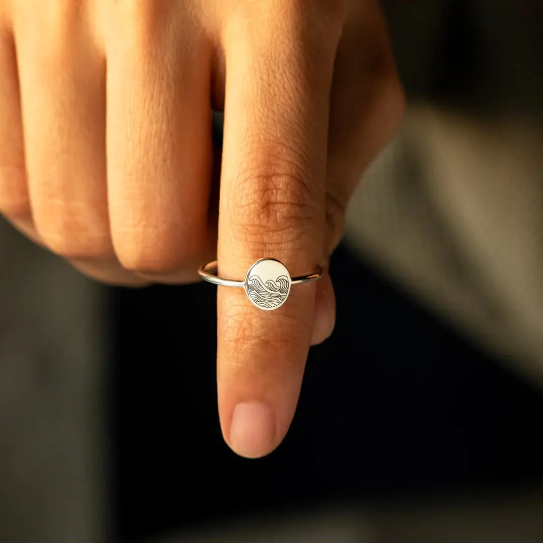 S925 Pure Silver Sea Wave Storm Ring for Women - Image 6