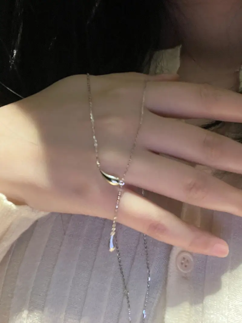 Women's Water Drop Necklace Stainless Steel Lucky Clavicle Chain — feature 22