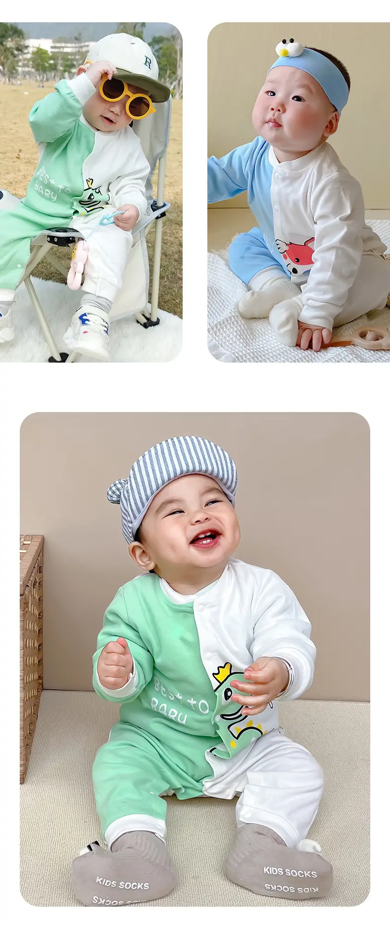 Pure Cotton Newborn Romper Pink White Bow Print — feature 14