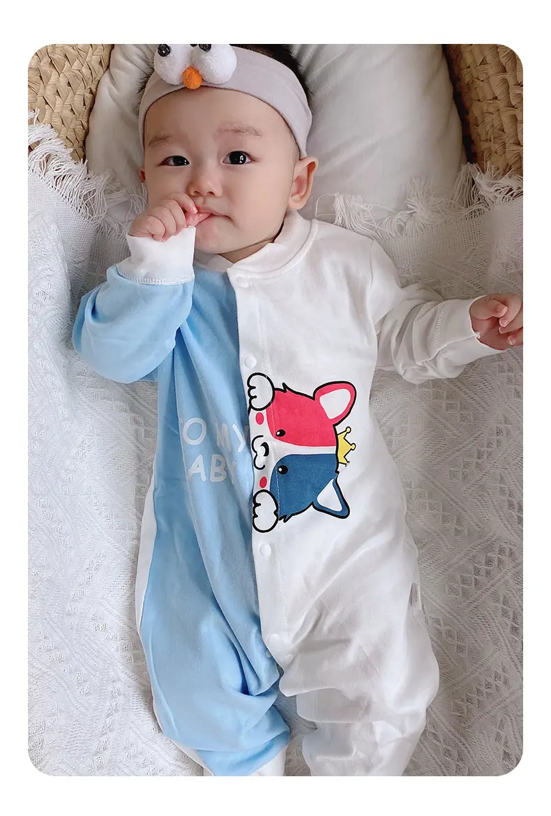 Pure Cotton Newborn Romper Pink White Bow Print — feature 15
