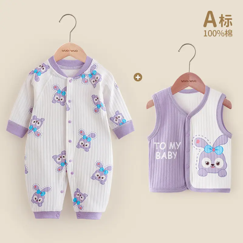 Pure Cotton Newborn Romper Pink White Bow Print - Image 3