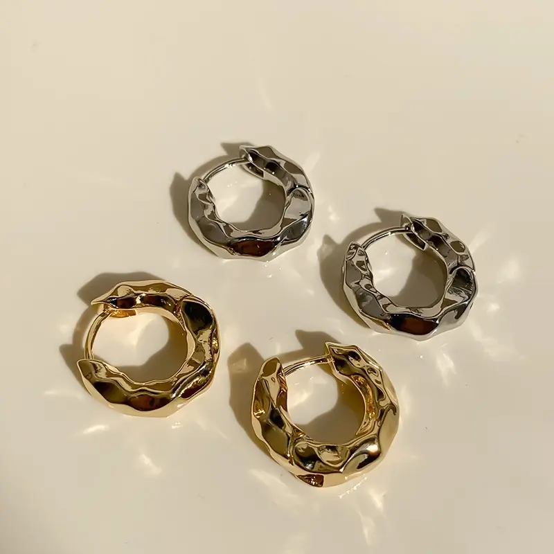 Golden Round Stud Earrings for Women — feature 1