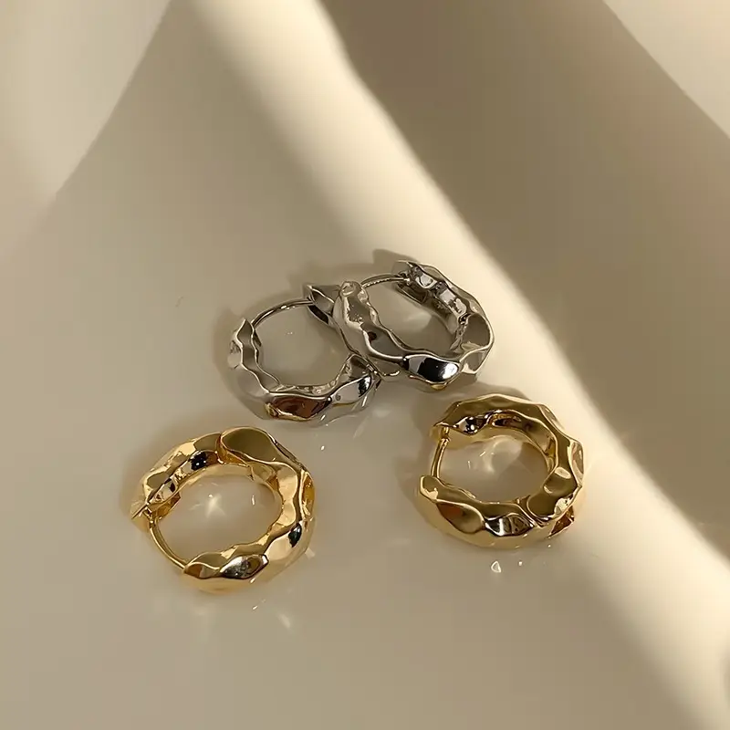Golden Round Stud Earrings for Women — feature 3