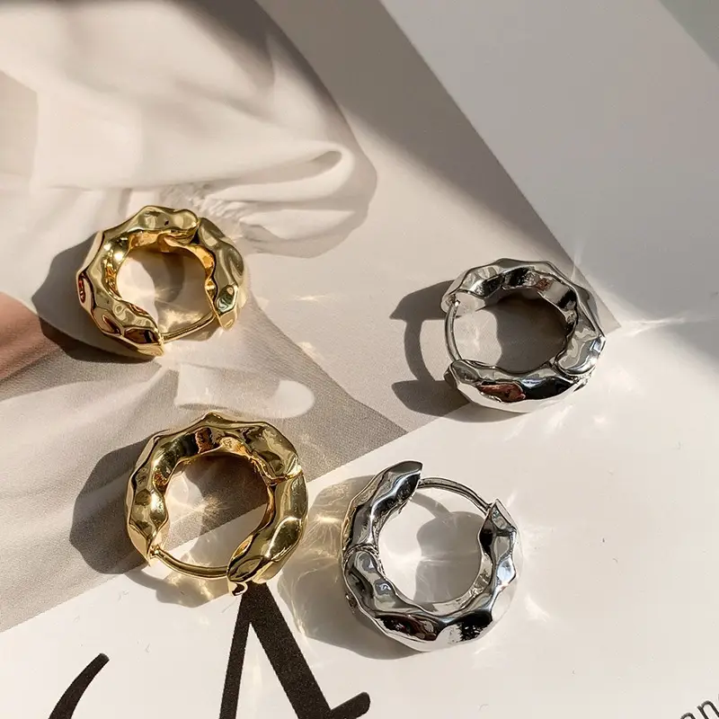 Golden Round Stud Earrings for Women — feature 4