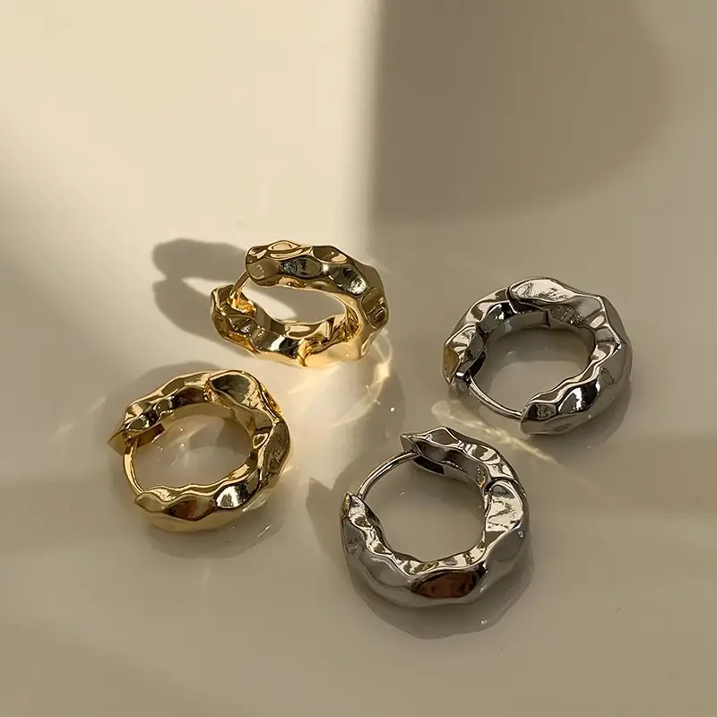 Golden Round Stud Earrings for Women — feature 6