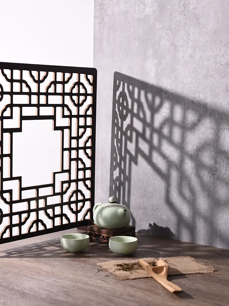 Retro Chinese Pane Wooden Decor Board 39x39cm — feature 11