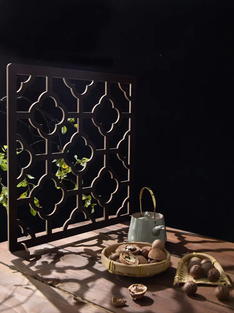 Retro Chinese Pane Wooden Decor Board 39x39cm — feature 8