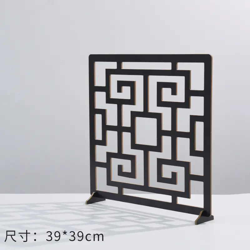 Retro Chinese Pane Wooden Decor Board 39x39cm