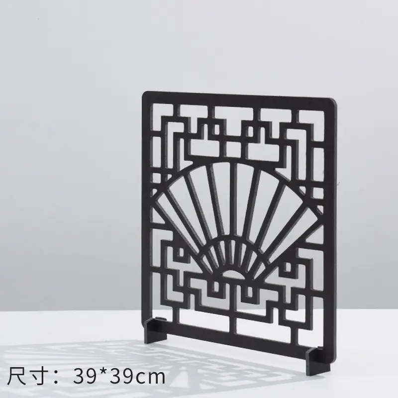 Retro Chinese Pane Wooden Decor Board 39x39cm