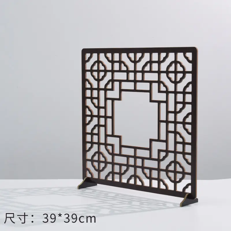 Retro Chinese Pane Wooden Decor Board 39x39cm