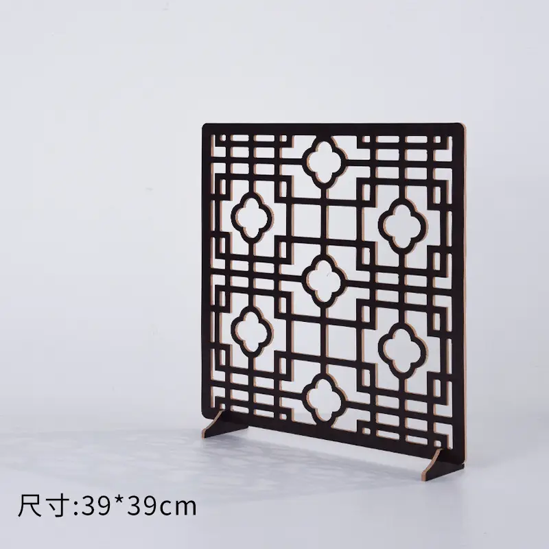 Retro Chinese Pane Wooden Decor Board 39x39cm