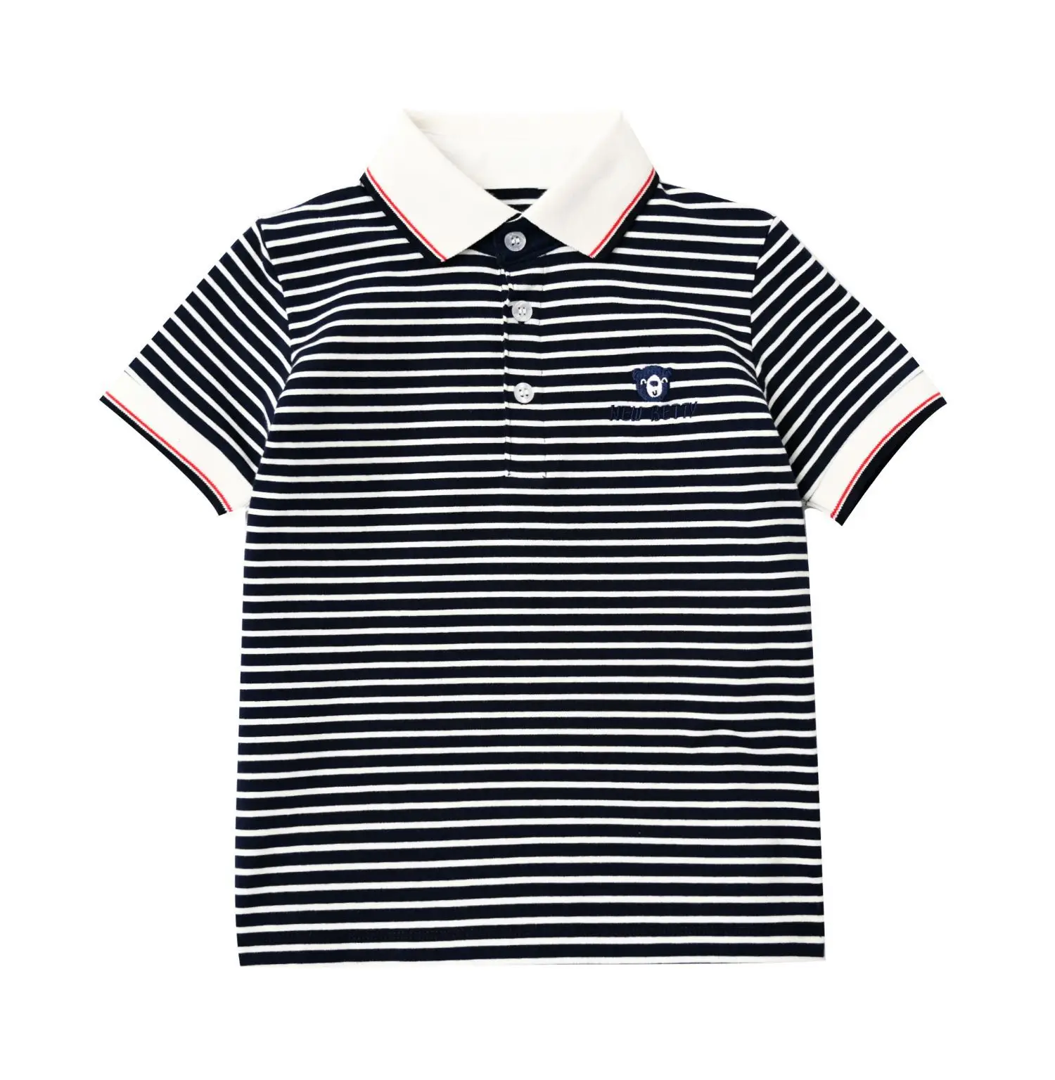 Children Striped Polo Shirt Red White Lapel Short Sleeve — feature 27