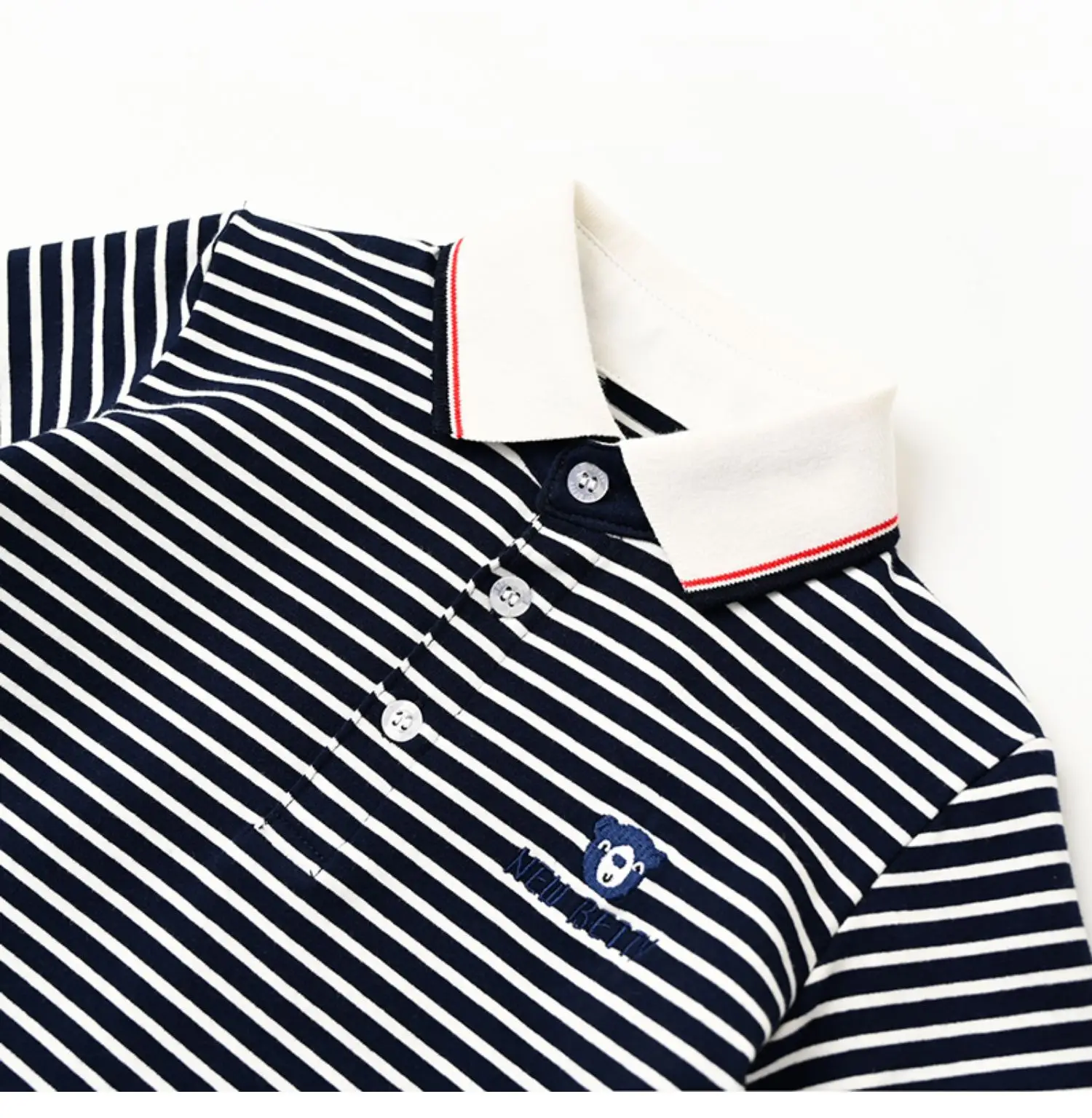 Children Striped Polo Shirt Red White Lapel Short Sleeve — feature 28