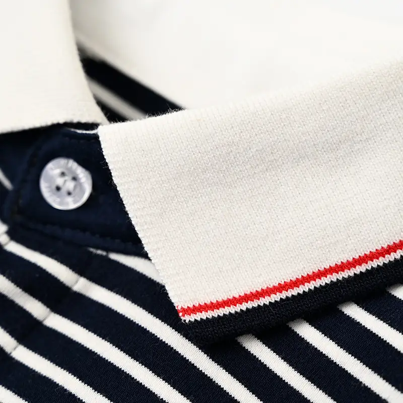 Children Striped Polo Shirt Red White Lapel Short Sleeve — feature 31
