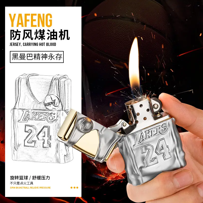 Classic Lakers 24 Jersey Basketball Kerosene Lighter Gold - Image 3