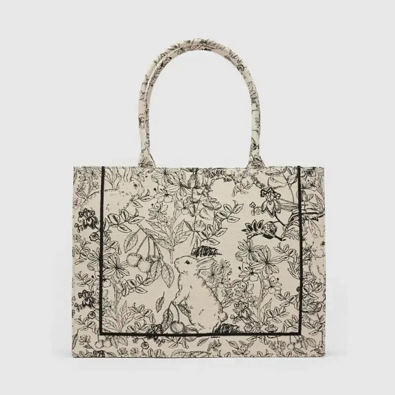 Women's Embroidered Canvas Tote Bag Large Capacity 2023