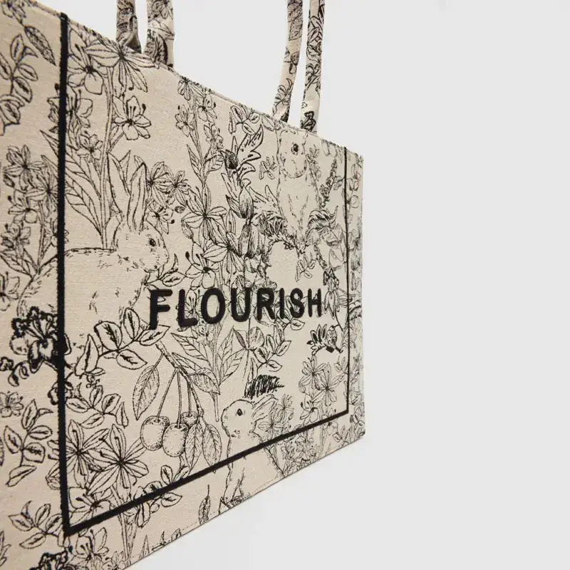 Women's Embroidered Canvas Tote Bag Large Capacity 2023