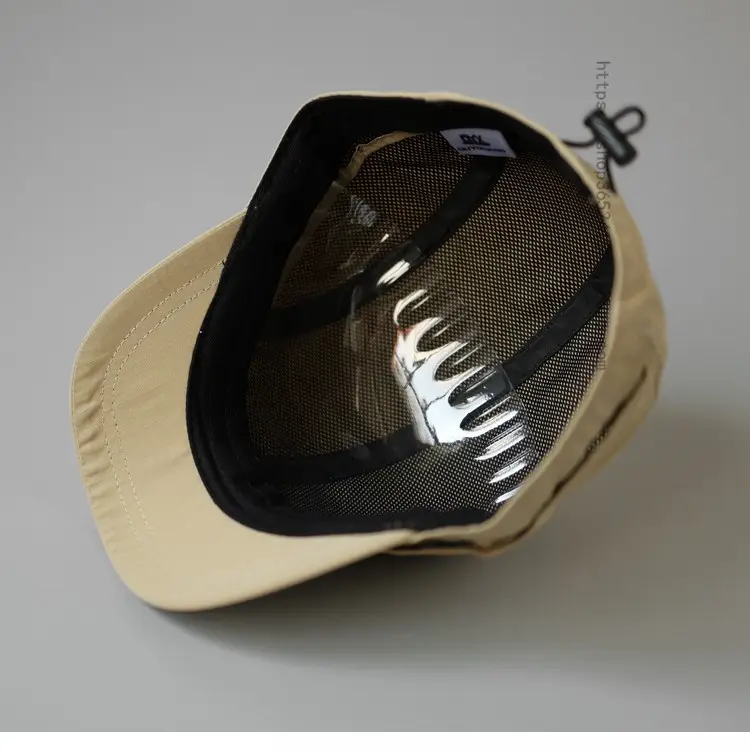 Men's Beige Drawstring Cap with Light Panel - Image 10