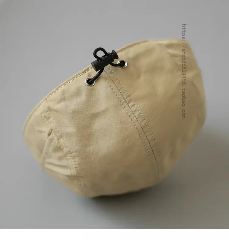 Men's Beige Drawstring Cap with Light Panel — feature 7