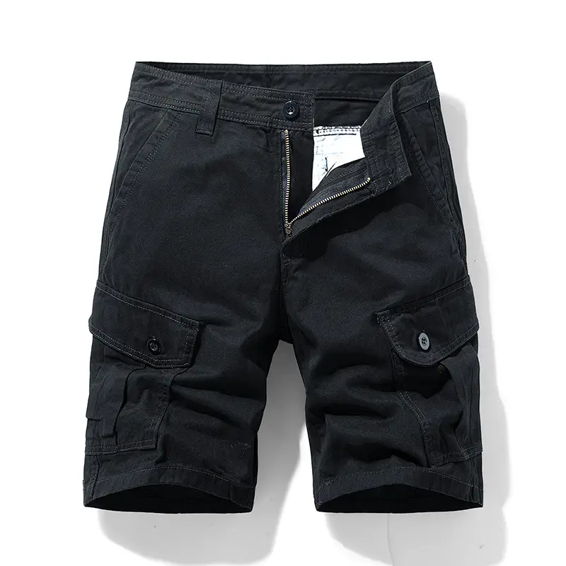 Men's Navy Blue Multi-Pocket Casual Shorts 27401