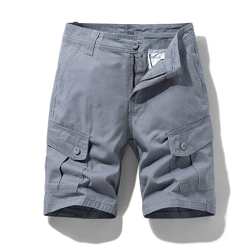 Men's Navy Blue Multi-Pocket Casual Shorts 27401