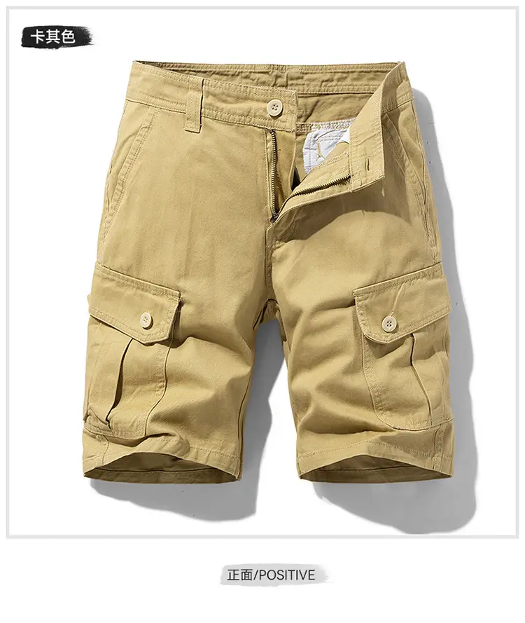 Men's Navy Blue Multi-Pocket Casual Shorts 27401 — feature 10