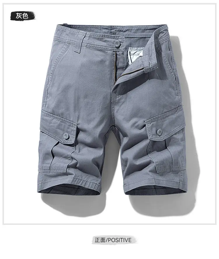 Men's Navy Blue Multi-Pocket Casual Shorts 27401 — feature 12