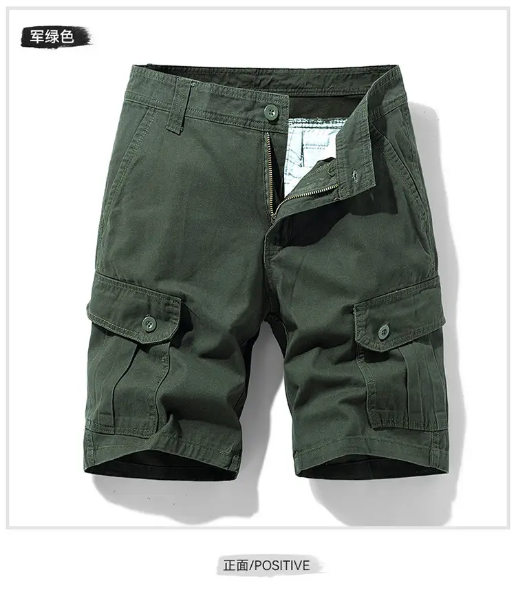 Men's Navy Blue Multi-Pocket Casual Shorts 27401 — feature 14