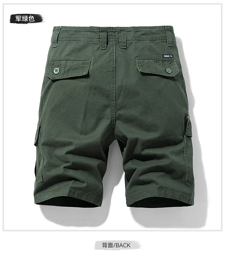 Men's Navy Blue Multi-Pocket Casual Shorts 27401 — feature 15