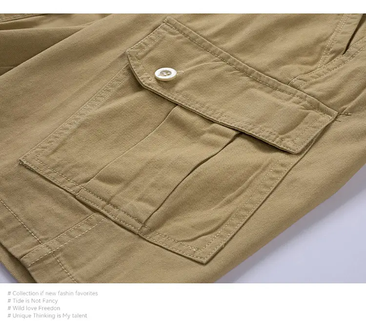Men's Navy Blue Multi-Pocket Casual Shorts 27401 — feature 20