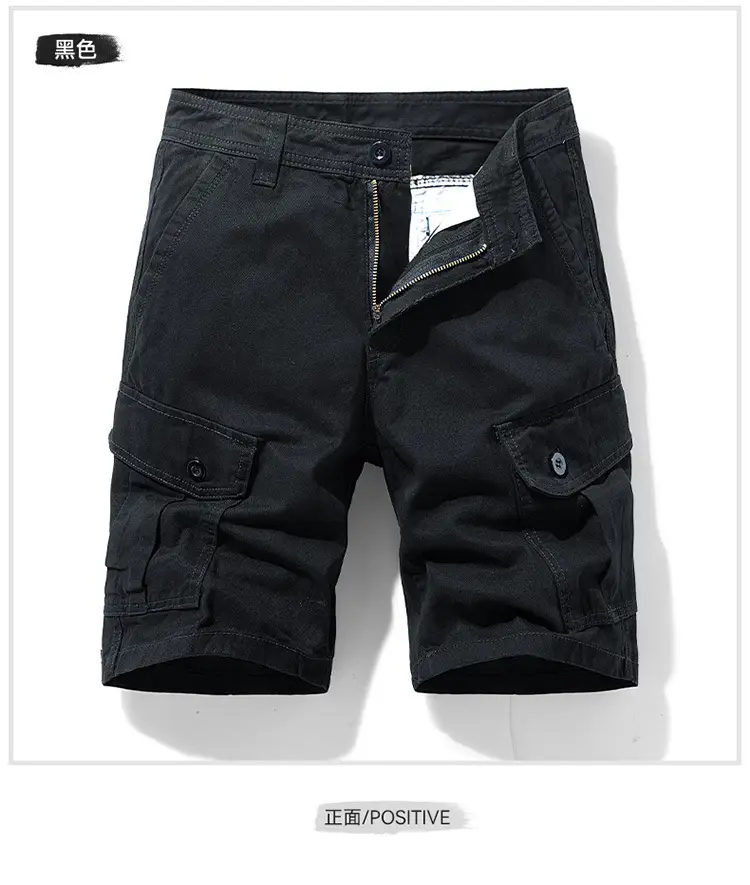Men's Navy Blue Multi-Pocket Casual Shorts 27401 — feature 8