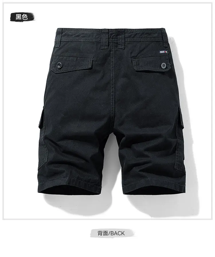 Men's Navy Blue Multi-Pocket Casual Shorts 27401 — feature 9