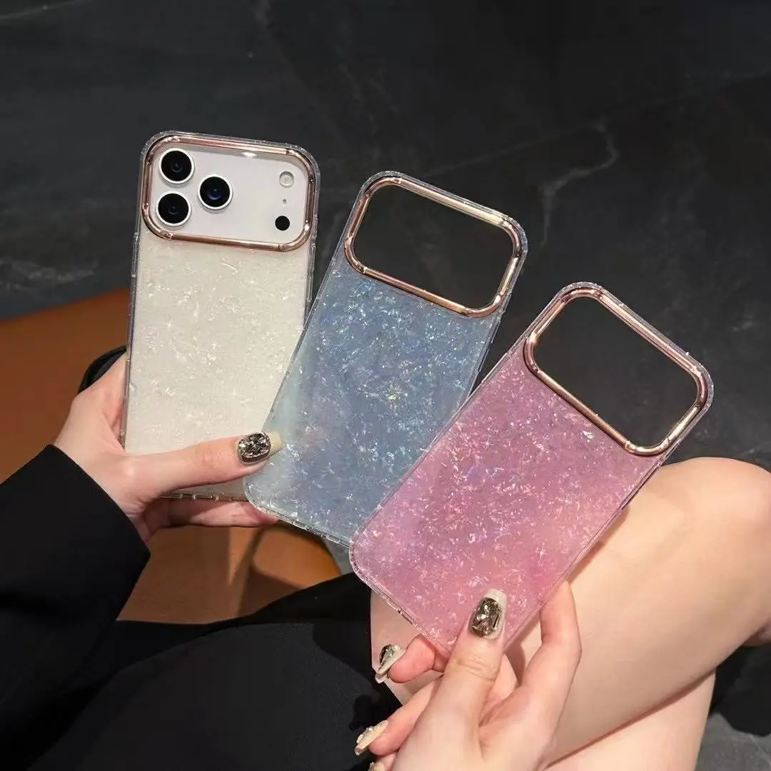 Apple iPhone 17 Promax Glitter Shell Case Anti-Fall Lens - Image 5