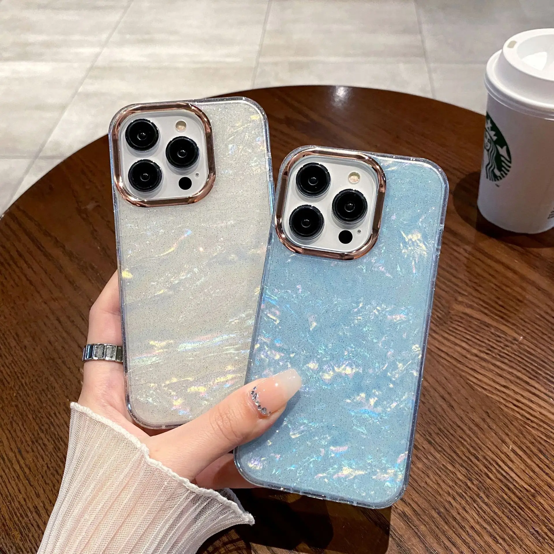 Apple iPhone 17 Promax Glitter Shell Case Anti-Fall Lens - Image 7