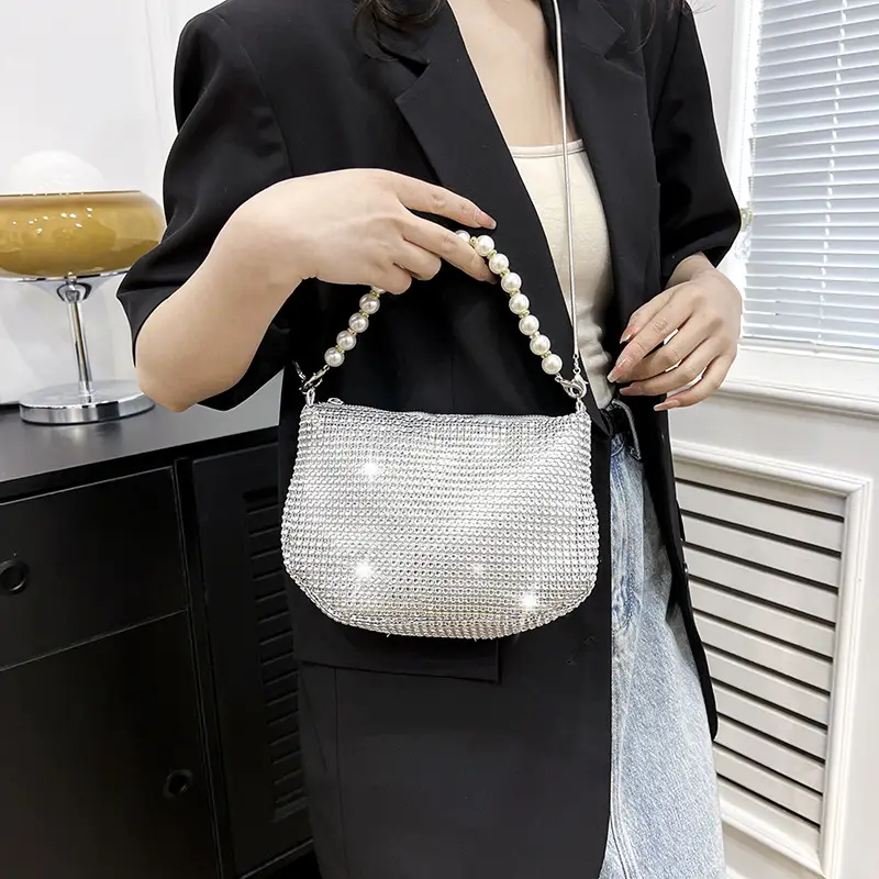 Full Diamond Pearl Pearl Bag for Women Party Evening - Image 7