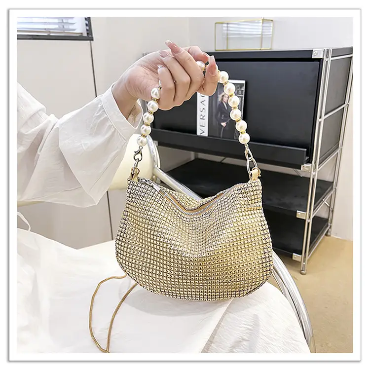 Full Diamond Pearl Pearl Bag for Women Party Evening — feature 11