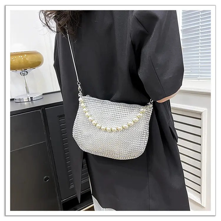 Full Diamond Pearl Pearl Bag for Women Party Evening — feature 30