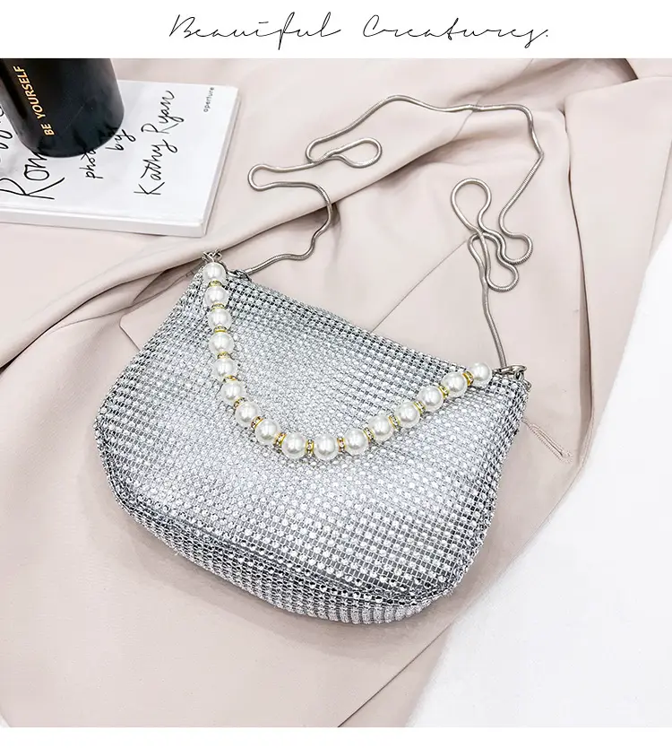 Full Diamond Pearl Pearl Bag for Women Party Evening — feature 32
