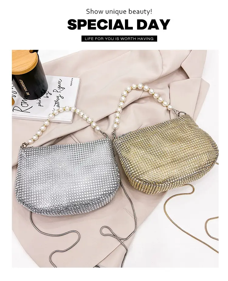 Full Diamond Pearl Pearl Bag for Women Party Evening — feature 38