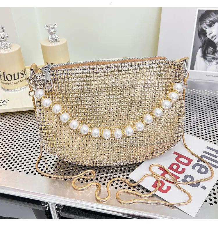 Full Diamond Pearl Pearl Bag for Women Party Evening — feature 39