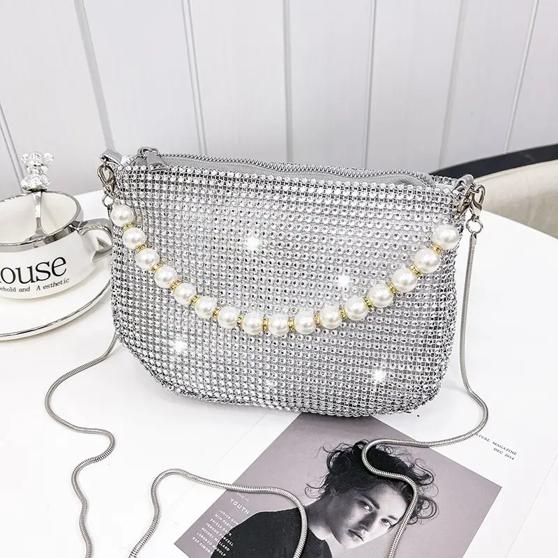 Full Diamond Pearl Pearl Bag for Women Party Evening — feature 40