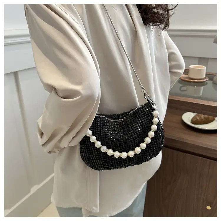 Full Diamond Pearl Pearl Bag for Women Party Evening — feature 50