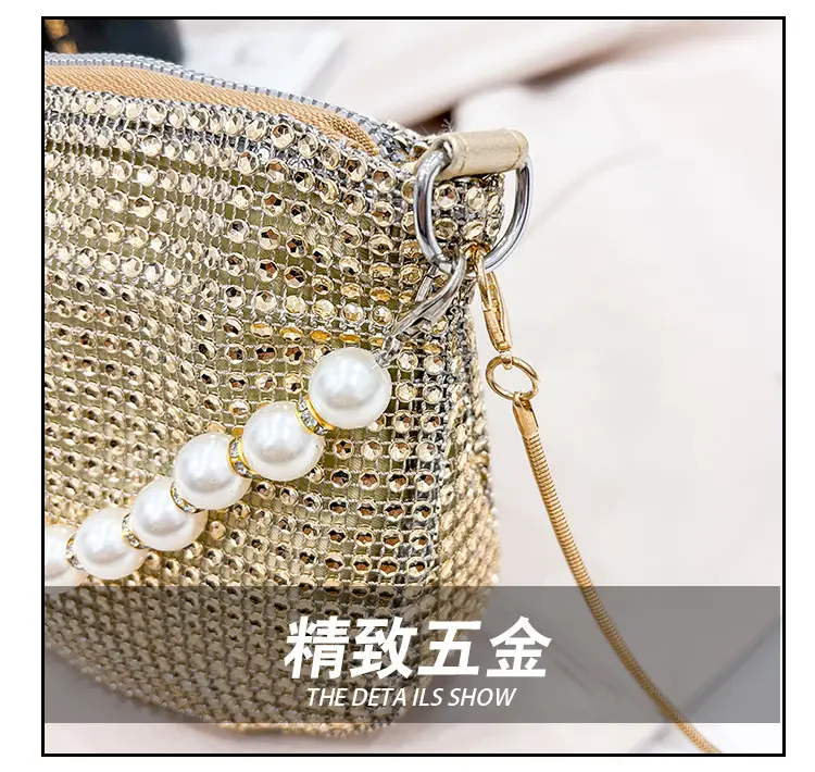 Full Diamond Pearl Pearl Bag for Women Party Evening — feature 6